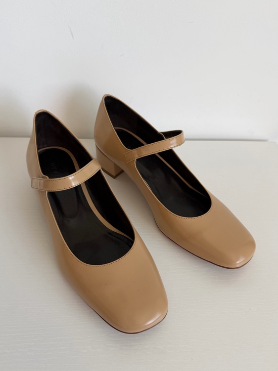 BY FAR Shoes - By Far 37 Ginny Mary Jane Pumps in Beige Nude Tan